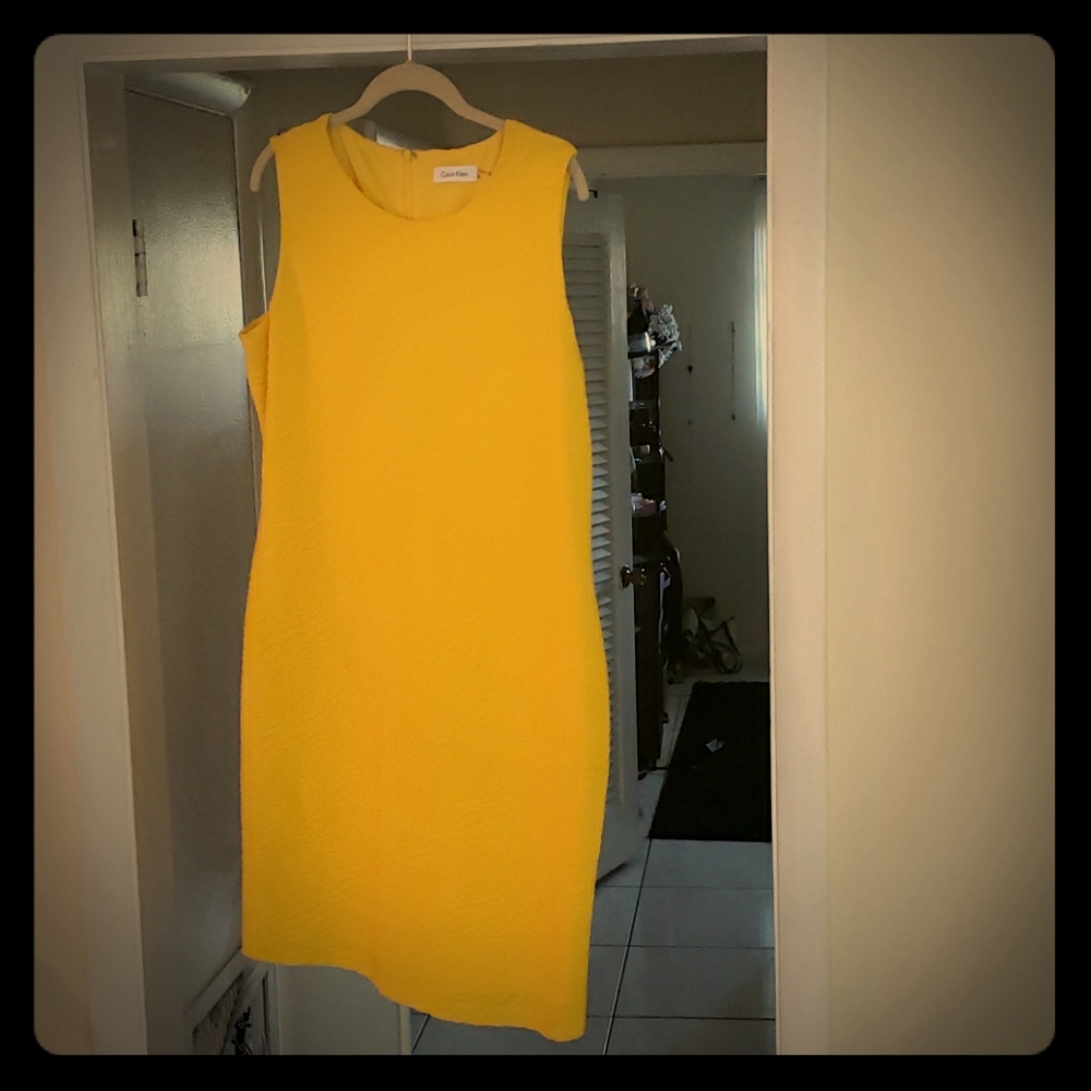 Yellow sleeveless dress